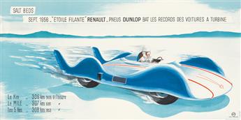 DAPRÈS PIERRE DELARUE - NOUVELLIÈRE (1889-1973). SALT BEDS / ÉTOILE FILANTE RENAULT. 1956. 15x31 inches, 40x79 cm. P. Charliat, Pari